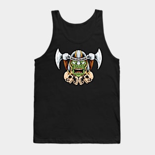 Zombie Warrior And Skulls Tank Top